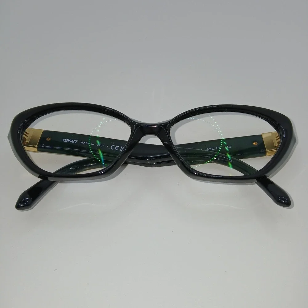 Versace 3356 GB1 Women Eyeglasses Frame Only Black Cat Eye Full Rim 53-16-140 mm